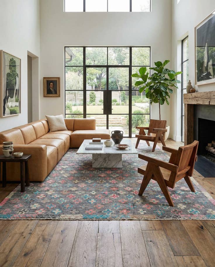 Detail image of 6' 8 x 10' 2 Hand Knotted Modern Ziegler Wool Rug