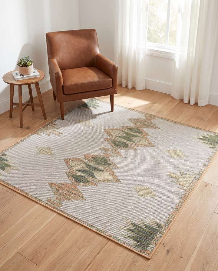 5' 3 x 5' 3 Easy-Clean Baja Indoor / Outdoor Square Rug