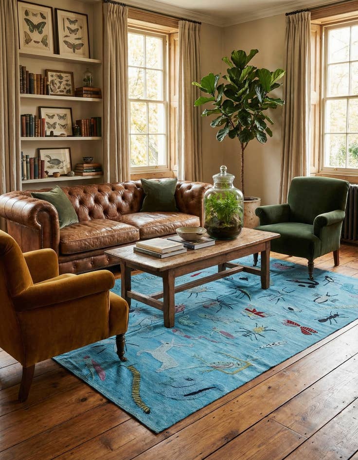 Detail image of 6' 9 x 9' 1  Hand Woven Kilim Suzani Wool Rug