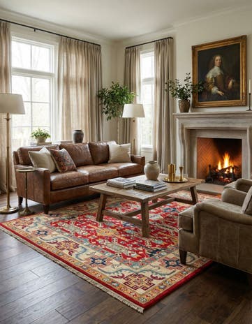 5' x 7' Hand Knotted Kazak Rug