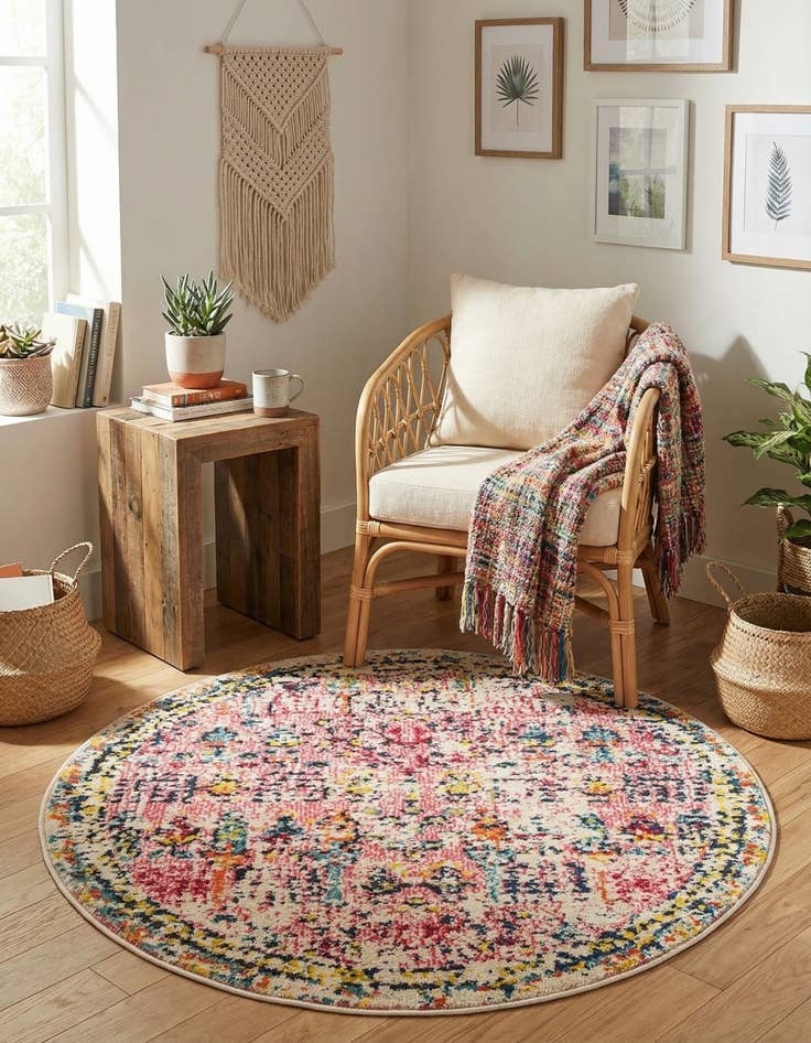 Detail image of 3' 3 x 3' 3  Washable Alta Round Rug