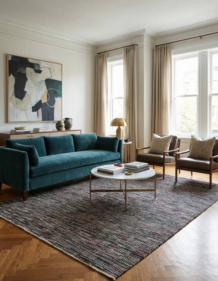 Detail image of 6' 8 x 10'  Hand Knotted Darya Wool Rug