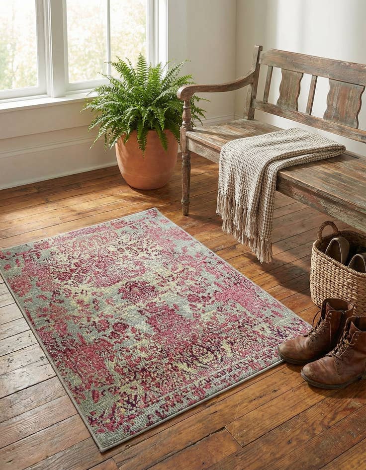 Detail image of 2' 2 x 3' Easy-Clean Botanical Indoor / Outdoor Rug