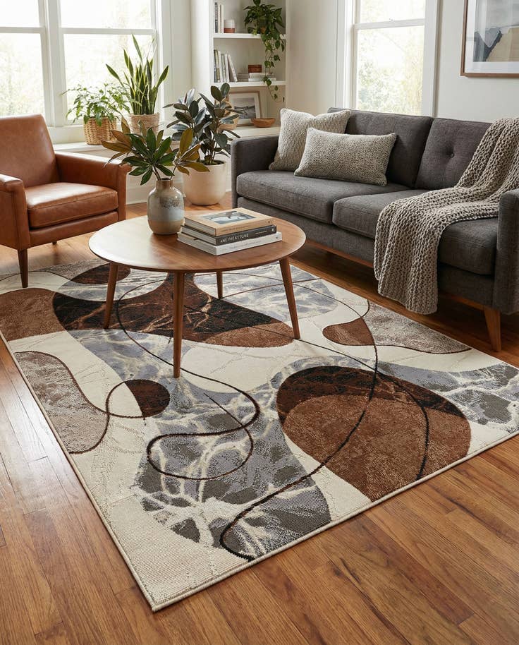 Detail image of 4' x 6' Easy-Clean Modern Indoor / Outdoor Rug