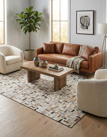 5' x 7' 11 Cowhide Stocks Rug