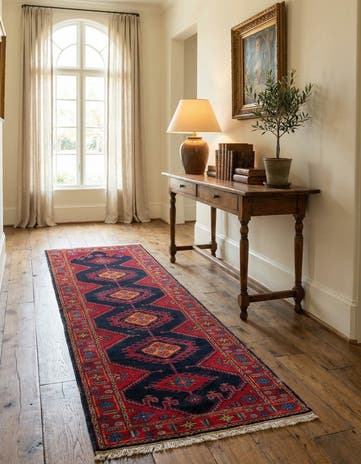 2' 10 x 12' 2 Hand Knotted Hamedan Persian Wool Runner Rug