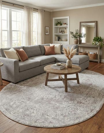 Gray Oxford Oval Rug