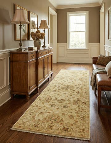 2' 5 x 6' 7 Hand Knotted Peshawar Ziegler Runner Rug