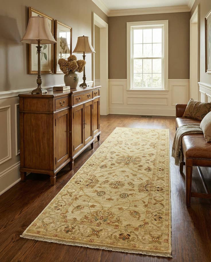 Detail image of 2' 5 x 6' 7 Hand Knotted Peshawar Ziegler Runner Rug