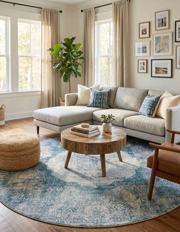 7' 10 x 7' 10 Washable Yara Round Rug