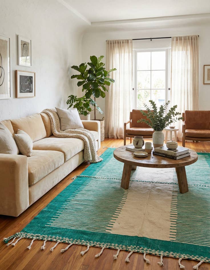 Detail image of 7' 3 x 11'  Hand Knotted Moroccan Wool Rug