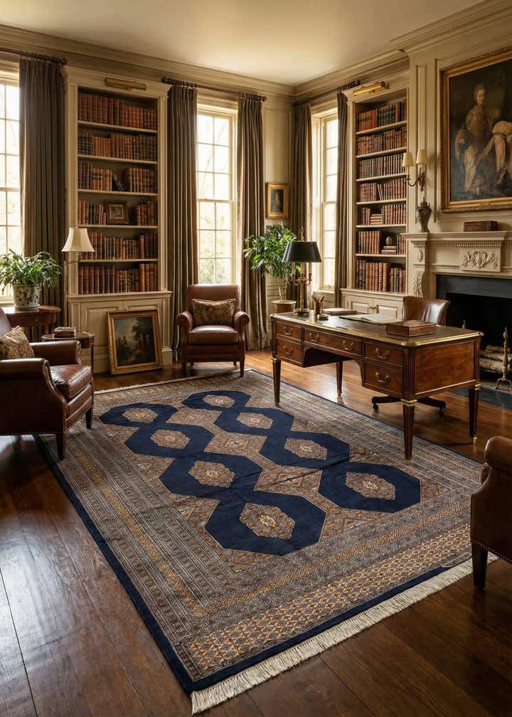 6' 3 x 9' 2 Hand Knotted Torkaman Persian Rug