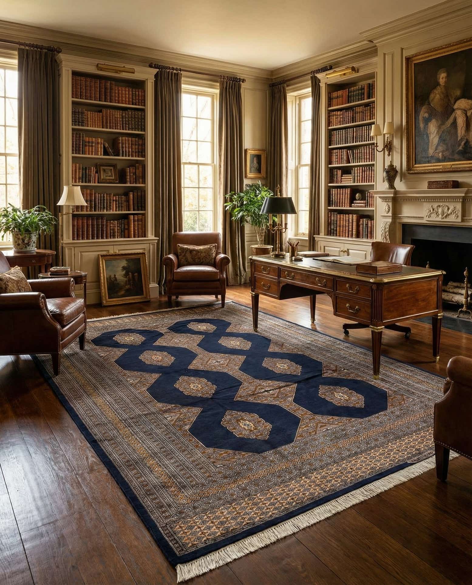 6' 3 x 9' 2 Hand Knotted Torkaman Persian Rug