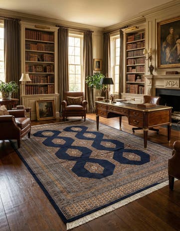 6' 3 x 9' 2 Hand Knotted Torkaman Persian Rug