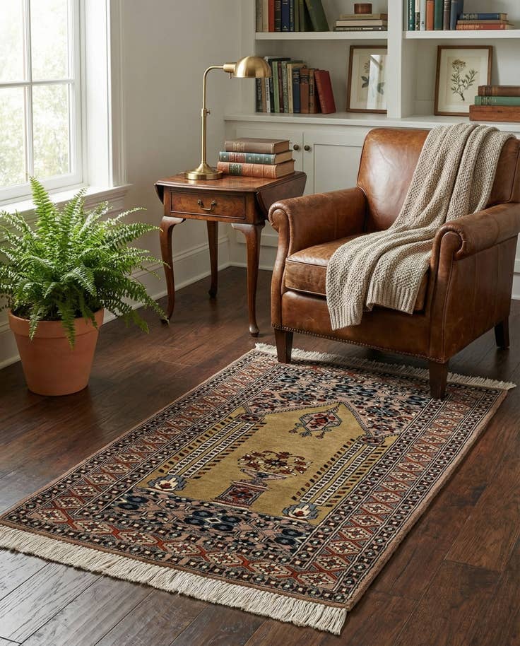 Detail image of 2' 8 x 3' 10 Hand Knotted Bokhara Wool Rug