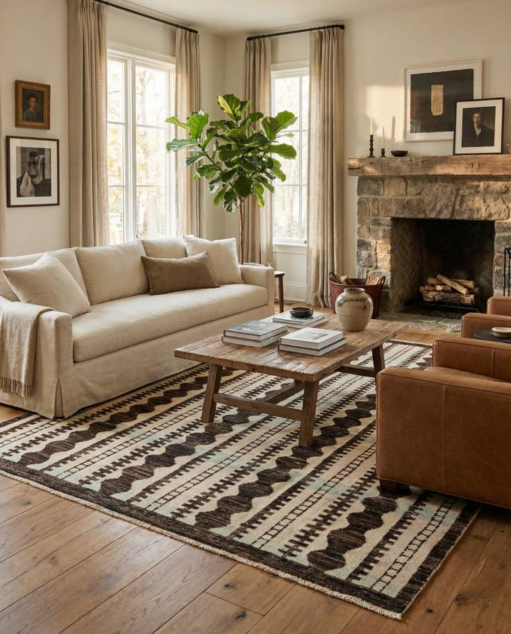 Detail image of 7' 10 x 10' 2 Hand Knotted Darya Wool Rug