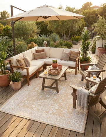 7' 10 x 11' Easy-Clean Aztec Indoor / Outdoor Rug