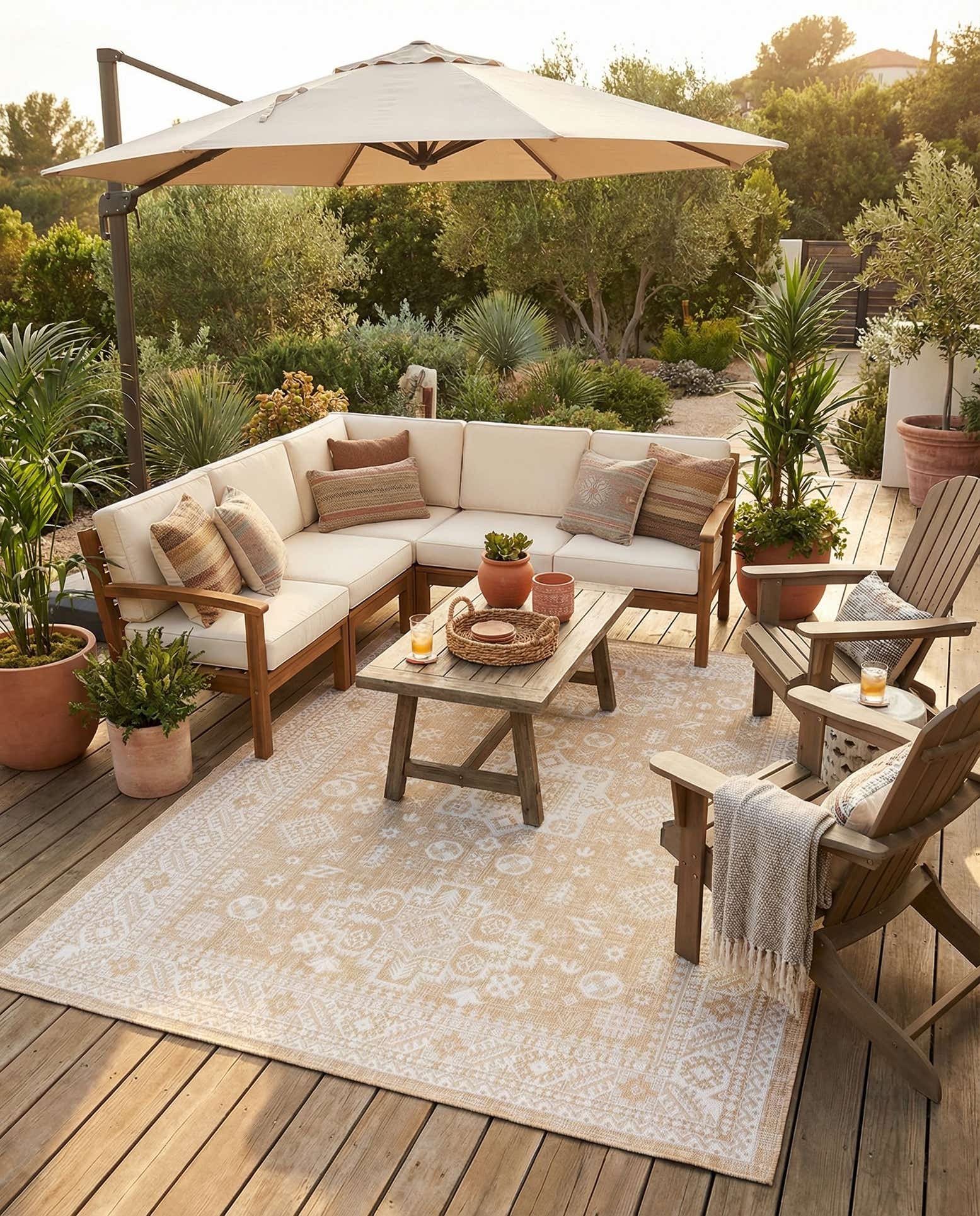 7' 10 x 11' Easy-Clean Aztec Indoor / Outdoor Rug