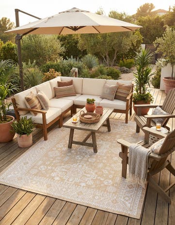 7' 10 x 11' Easy-Clean Aztec Indoor / Outdoor Rug