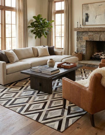 5' 1 x 7' 10 Cowhide - Patchwork Rug