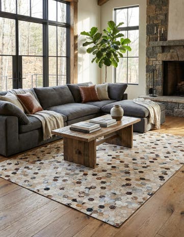 5' 4 x 7' 7 Cowhide Stocks Rug