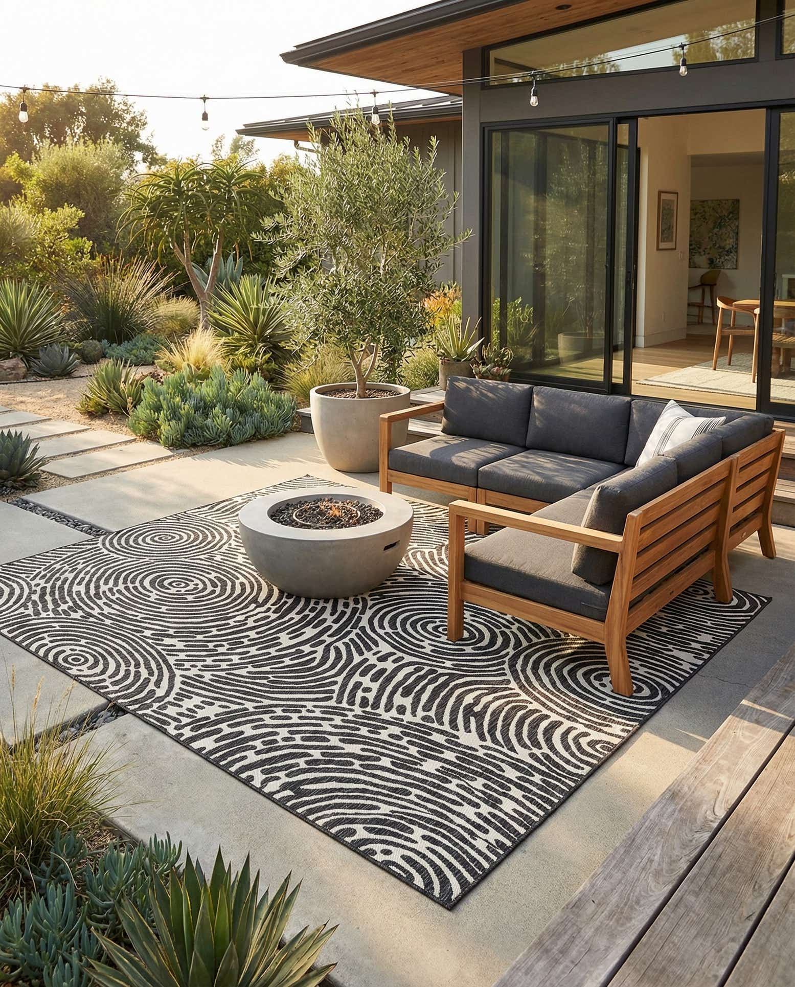 7' 10 x 10' Easy-Clean Modern Indoor / Outdoor Rug