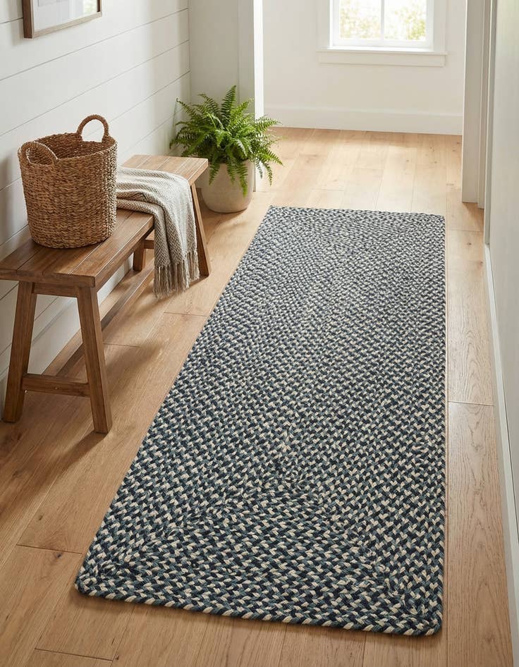 Detail image of 2' x 4' 1  Hand Tweed Braided Jute Runner Rug