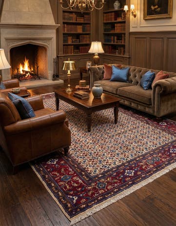 6' 9 x 9' 2 Hand Knotted Mood Persian Wool Rug