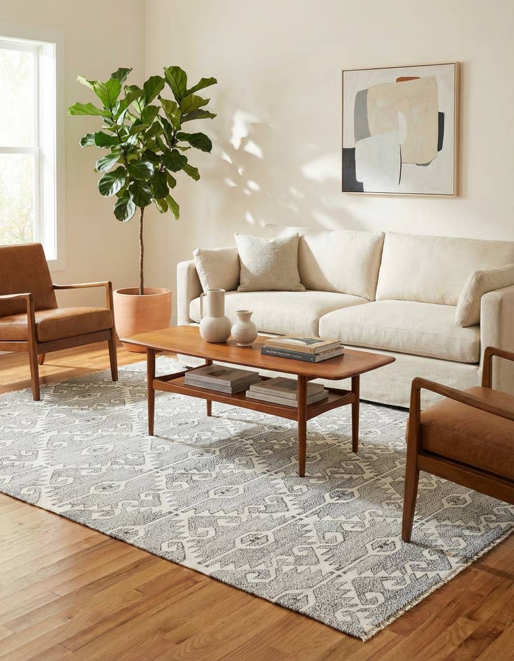 Detail image of 5' 7 x 7' 10  Hand Woven Kilim Modern Wool Rug