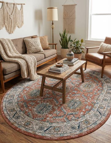 Salmon Pink Nyla Oval Rug
