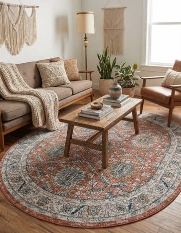 Salmon Pink Nyla Oval Rug