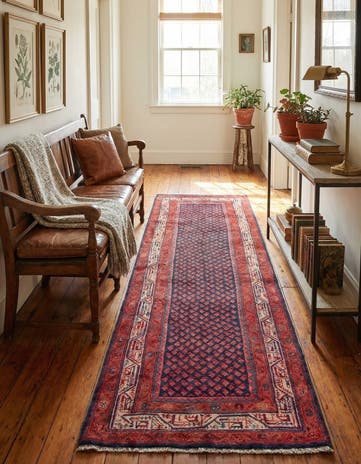 3' 5 x 10' Hand Knotted Farahan Persian Wool Runner Rug