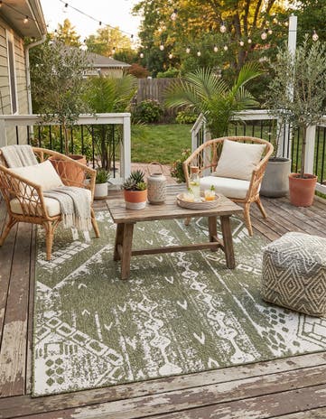 7' x 10' Easy-Clean Bohemian Indoor / Outdoor Rug