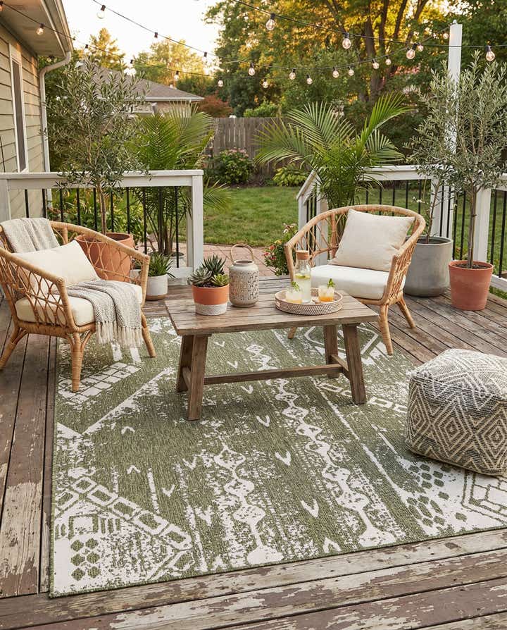 7' x 10' Easy-Clean Bohemian Indoor / Outdoor Rug