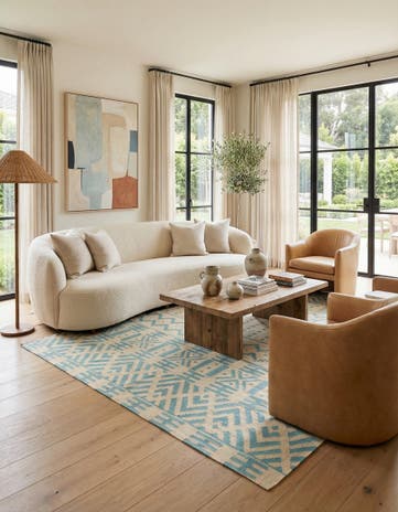 6' 6 x 9' 6 Hand Woven Kilim Modern Wool Rug
