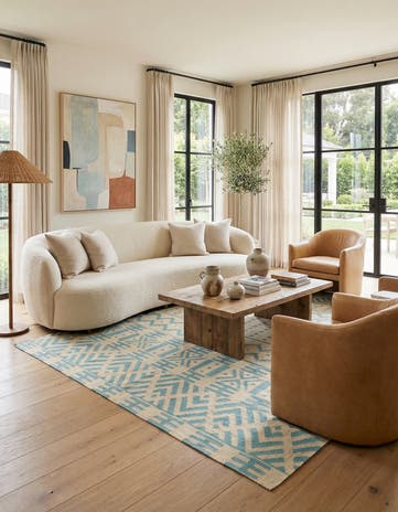 6' 6 x 9' 6 Hand Woven Kilim Modern Wool Rug