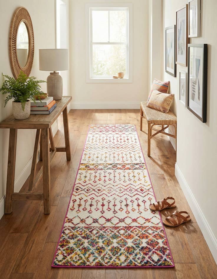 Detail image of  2' x 7' Moroccan Trellis Runner Rug