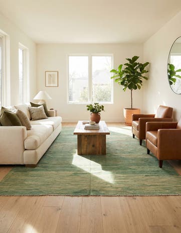 6' 2 x 9' 6 Hand Woven Kilim Modern Wool Rug