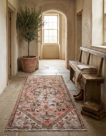 2' 8 x 6' 2 Hand Knotted Ultra Vintage Persian Wool Runner Rug