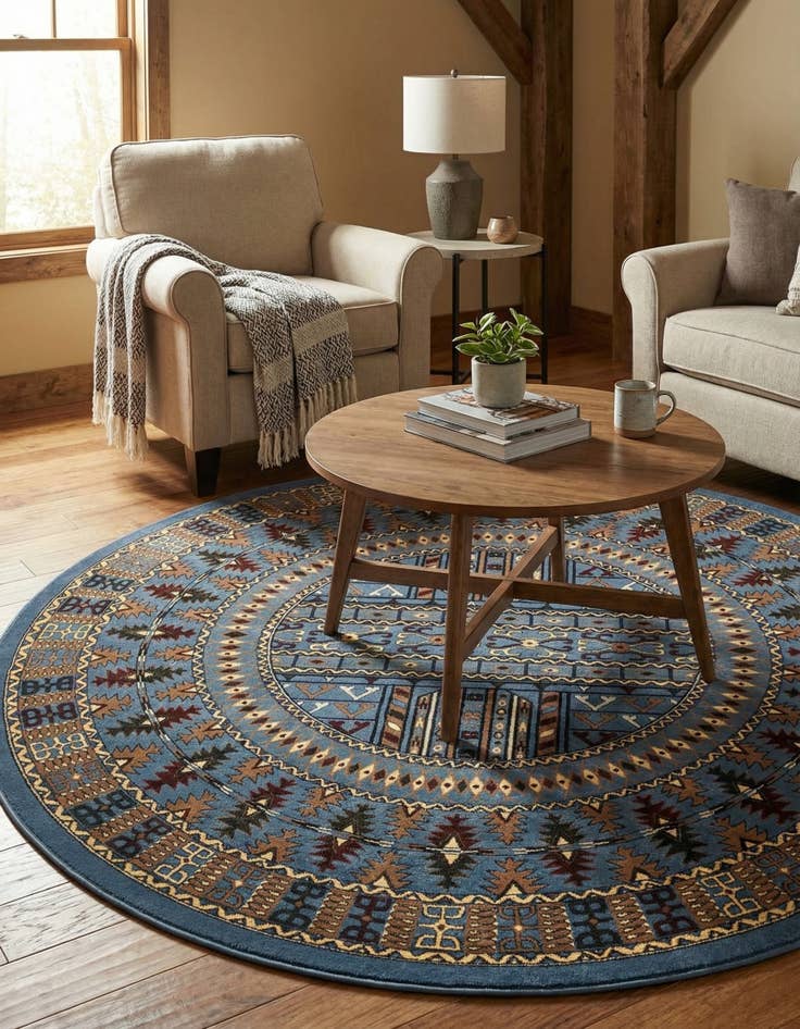 Detail image of 10' x 10' Bokhara Round Rug