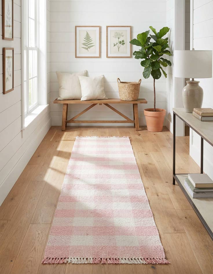 Detail image of 2' x 8' Eco Plaid   Washable Indoor / Outdoor Runner Rug