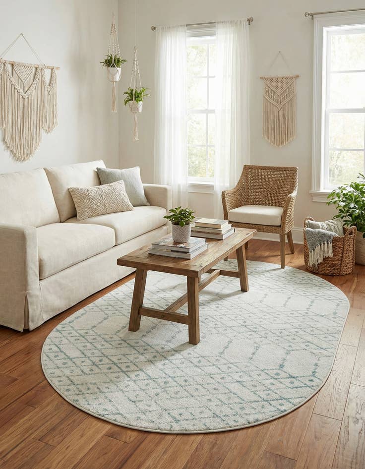 Detail image of 5' 3 x 8' Paxon Trellis Oval Rug