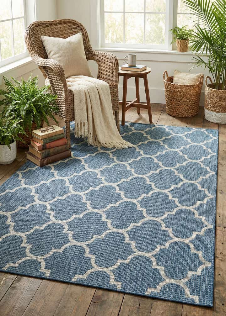 7' x 10' Easy-Clean Trellis Indoor / Outdoor Rug
