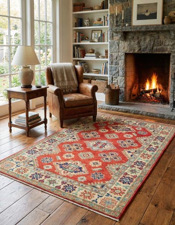 3' 10 x 6' 3 Hand Knotted Kazak Rug