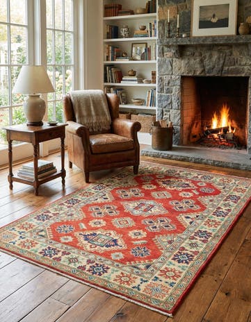 3' 10 x 6' 3 Hand Knotted Kazak Rug