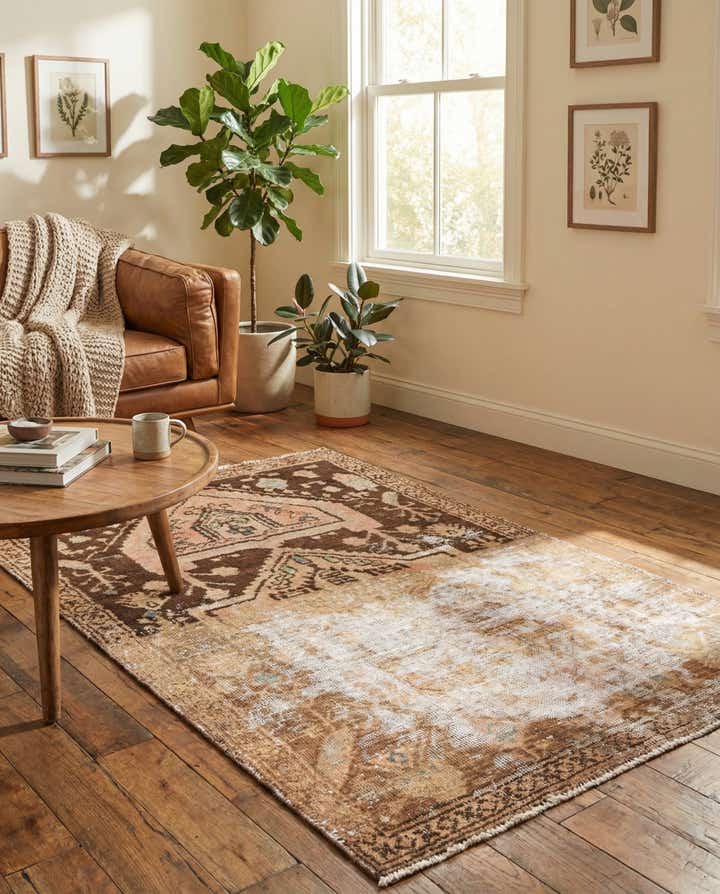 3' 7 x 6' 1 Hand Knotted Ultra Vintage Persian Wool Rug