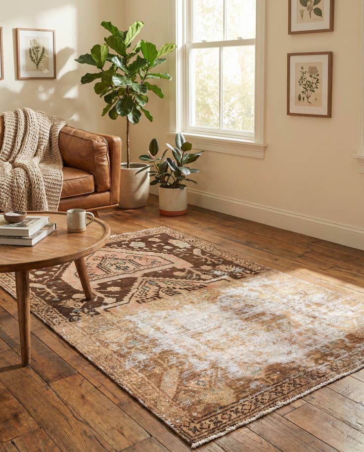 Detail image of 3' 7 x 6' 1 Hand Knotted Ultra Vintage Persian Wool Rug