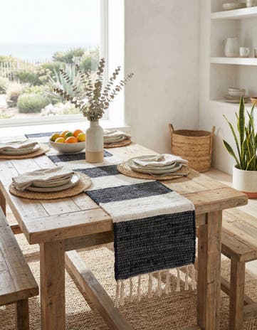 1' 2 x 4' 1 Hand Woven Chindi Rag Table Runner Rug