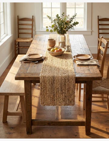 Natural Handmade Braided Jute Table Runner Rug
