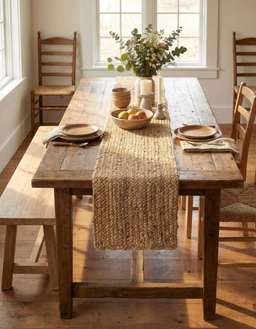 1' 2 x 10' Handmade Braided Jute Table Runner Rug
